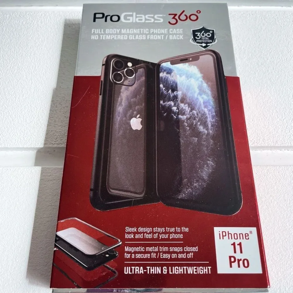 ProGlass 360 Full Body Magnetic Phone Case HD Tempered Glass For iPhone 11 Pro